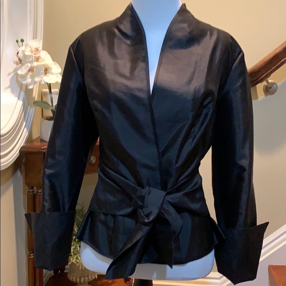 Sigrid Olsen Tops - Dressy Sigrid Olsen Jet Black Silk Blouse Size 12